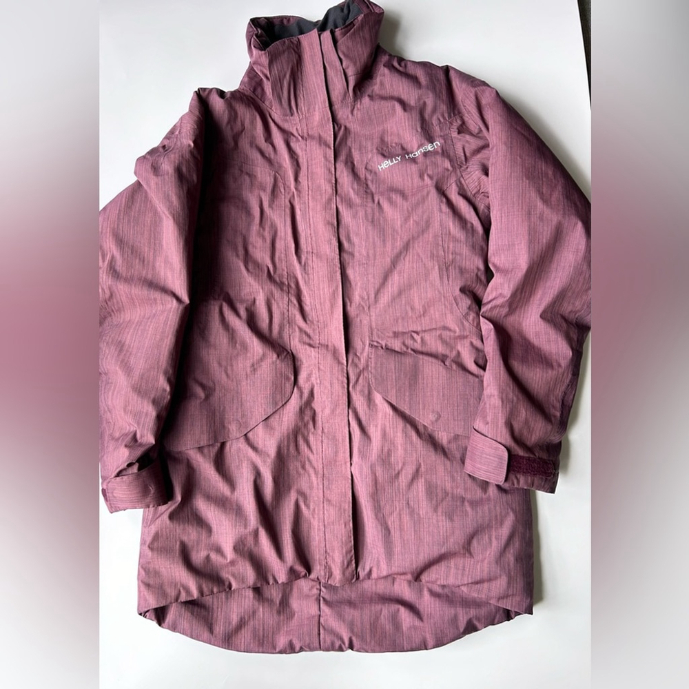 Helly Hansen Hilton Women's Winter Jacket small plum purple puffer warm parka - Picture 3 of 10